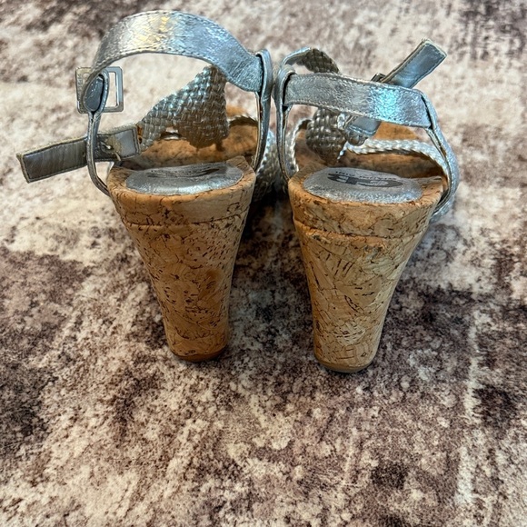 Gianni Bini Silver Wedge Sandals - Picture 3 of 5